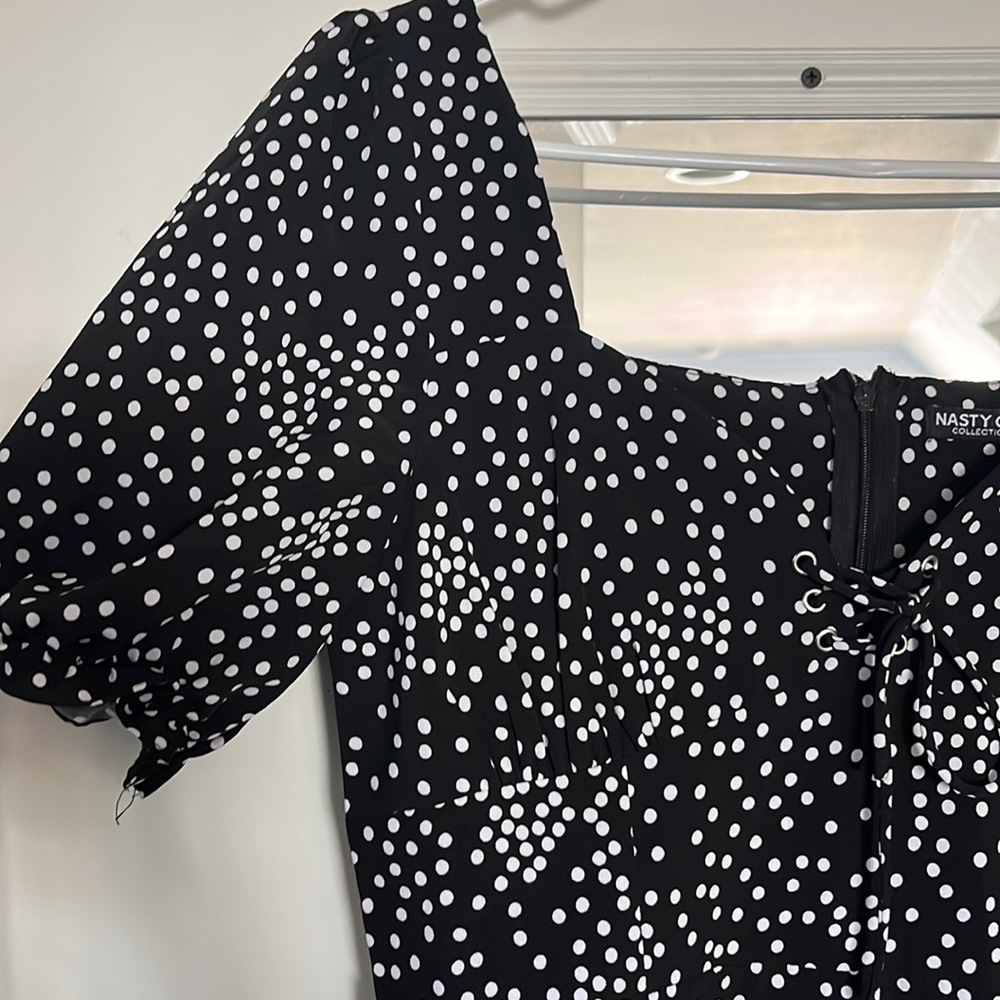 Black and white polka dot dress